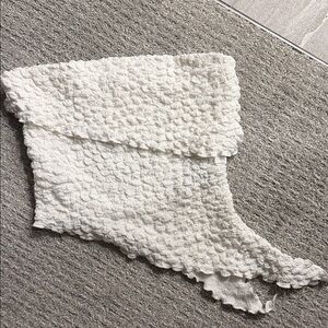 Textured White Tube Top